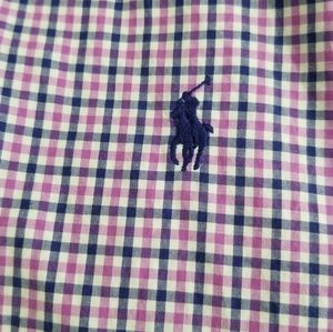 Ralph Lauren Mens XL L/S Blue Purple and White